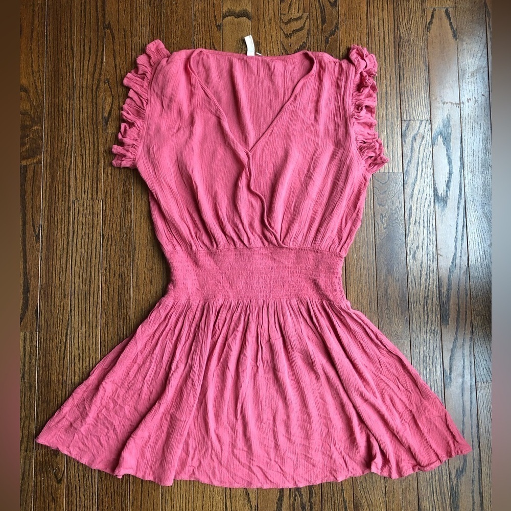Elan Women’s M Rose Pink Short Lightweight Gauze Dress w/Smocked Waist - EUC! - Picture 3 of 11